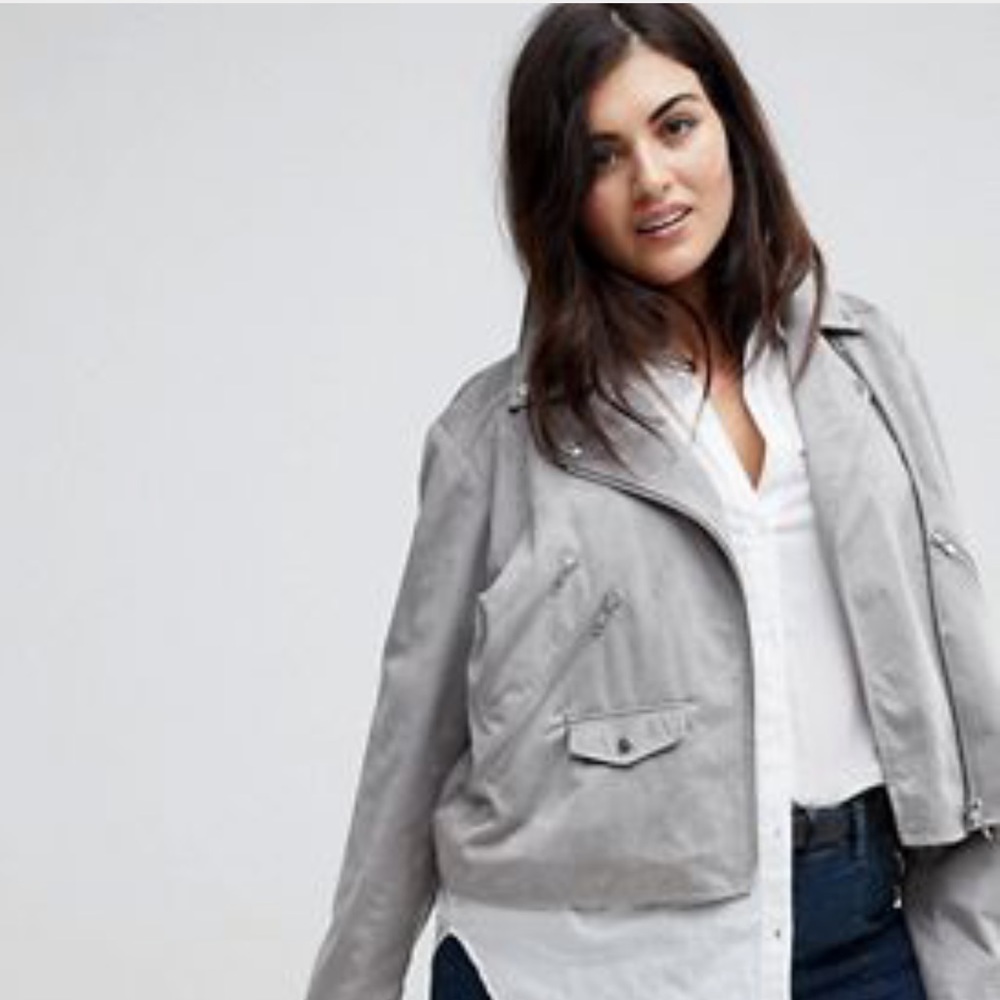 ASOS Curve Suedette Biker Jacket